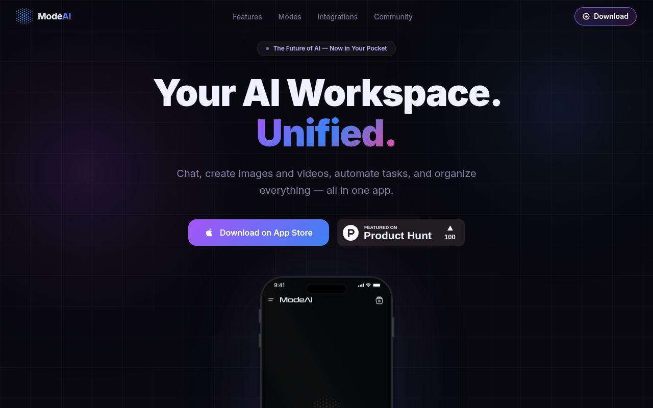 ModeAI screenshot